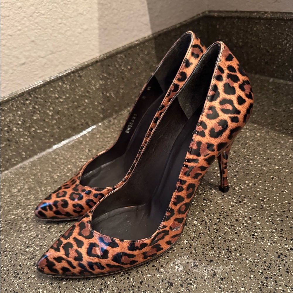 Stuart Weitzman pointy leopard heels
